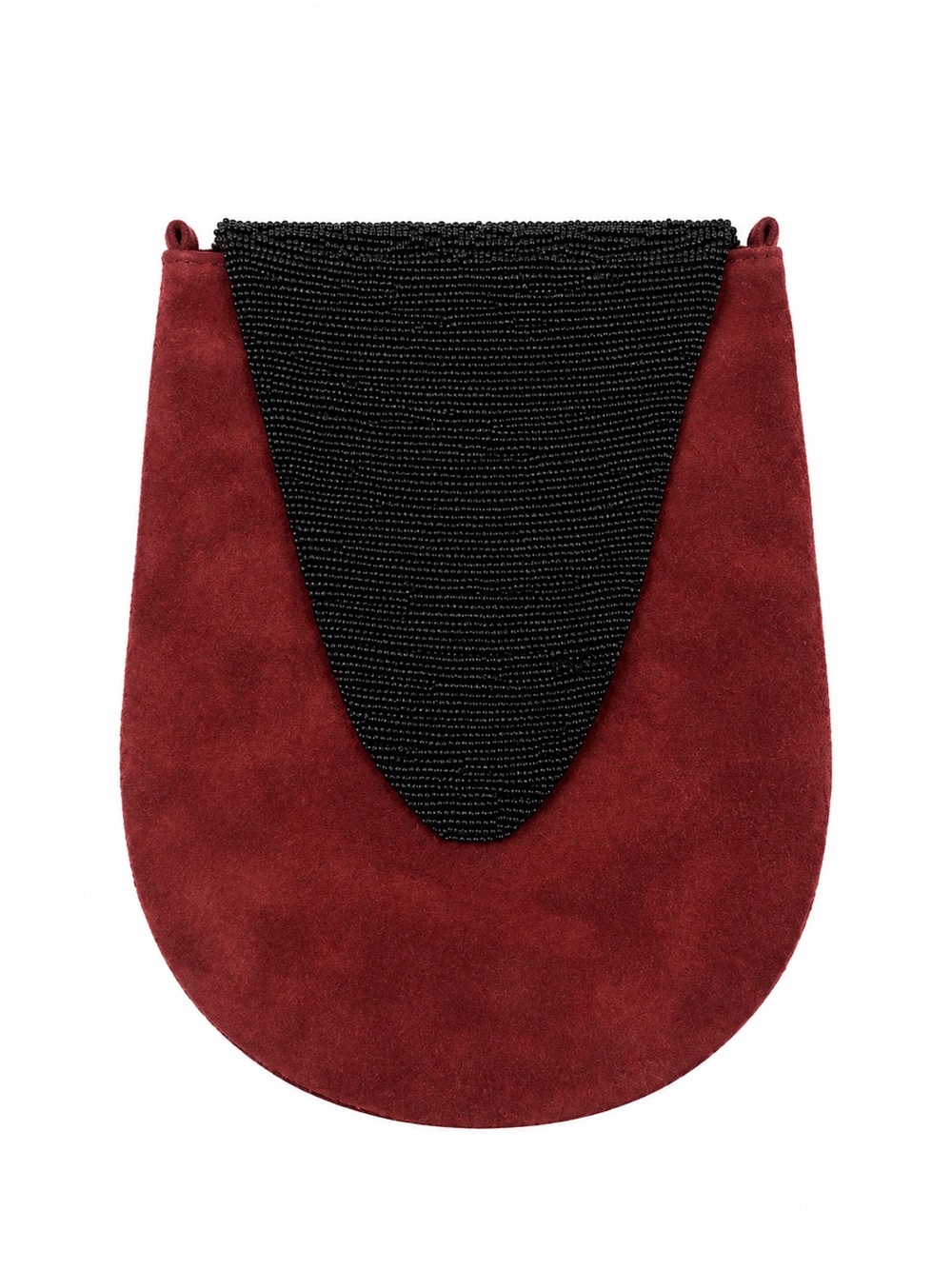 Ink+Alloy Rust Suede Black Beaded Evening Clutch Bag Art Deco Style Purse